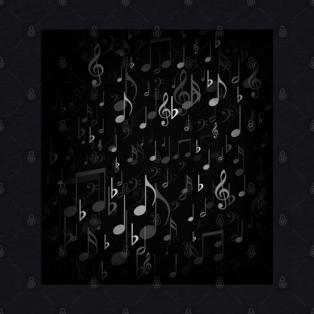 Black and white music notes by Spinkly